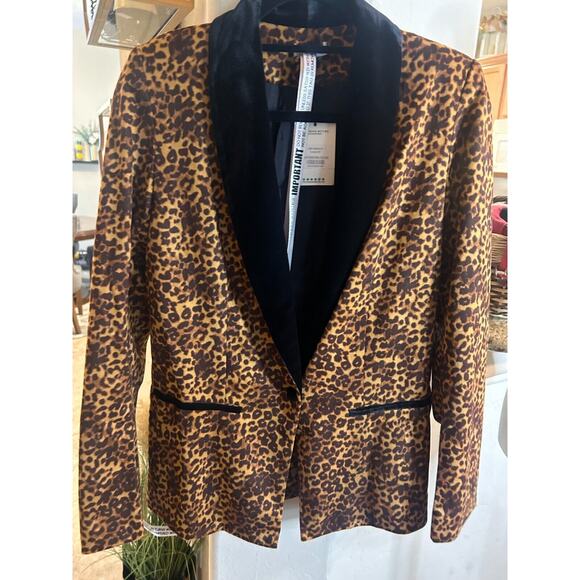 Mistress Rocks Faith velvet leopard print blazer long sleeves size S - $97 NEW - Picture 3 of 10
